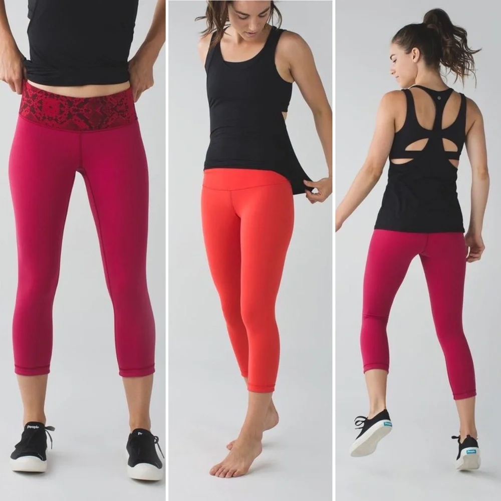 lululemon athletica | Wunder Under Crop Reversible Cranberry / Alarming - Picture 13 of 13